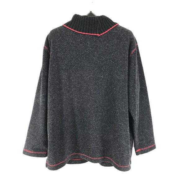 Basic Editions Cowl Neck Snowflake Sweater Women's Plus 2X Gray Holiday Winter - Picture 7 of 12
